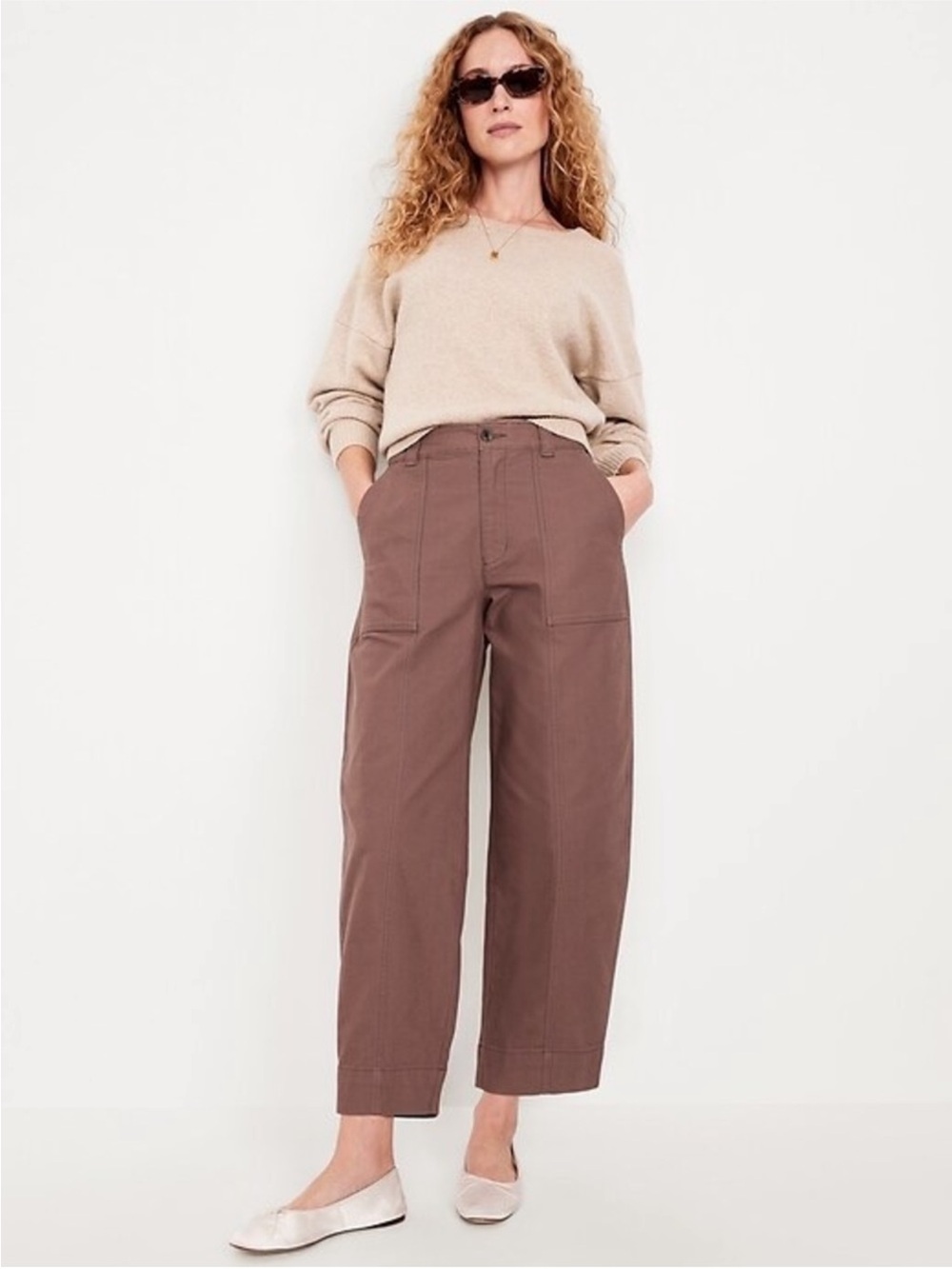 Old Navy High Rise Barrel Leg Woman’s Pants size 6